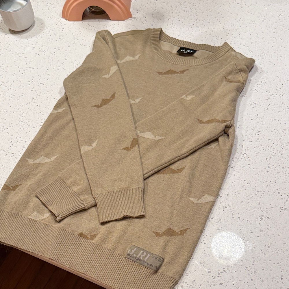 Men's Beige Crewneck Sweater